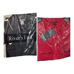 BRAND NEW RIVER’S END Black and Red Men's ShirtS POLO BUNDLE SIZE M
